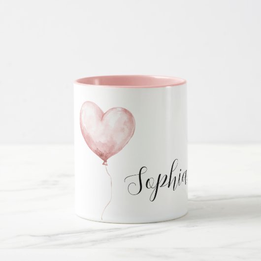 Hübscher rosa Herzluftballon Tasse (Zentrum)