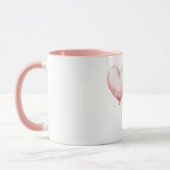 Hübscher rosa Herzluftballon Tasse (Links)