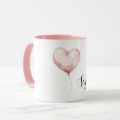 Hübscher rosa Herzluftballon Tasse (Vorderseite Links)