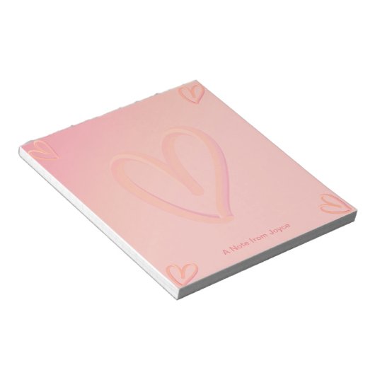 Hübscher rosa Herztag Notizblock (angewinkelt)