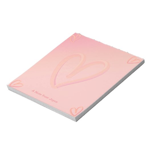 Hübscher rosa Herztag Notizblock (Rotiert)