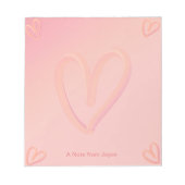 Hübscher rosa Herztag Notizblock (Vorderseite)