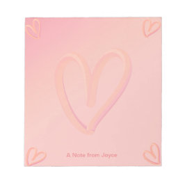 Hübscher rosa Herztag Notizblock