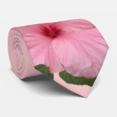 Hübscher rosa Hibiskus Krawatte (Gerollt)