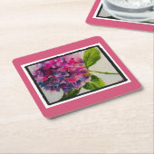 Hübscher rosa Hydrangea-Untersetzer Rechteckiger Pappuntersetzer (angewinkelt)