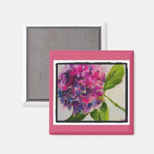 Hübscher rosa Hydrangemagnet Magnet (Vorderseite/Rückseite)