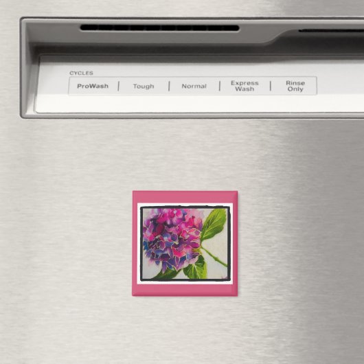 Hübscher rosa Hydrangemagnet Magnet (In Situ (Geschirrspüler))