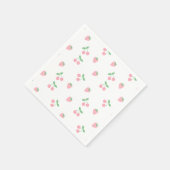 Hübscher Rosa Kirschkirsche Erdbeeren Frühling Frü Serviette (Ecke)