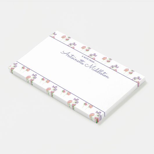 Hübscher rosa Lavendel Wasserfarbe Post-it Klebezettel (angewinkelt)