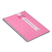 Hübscher rosa Medaillon-Damast-niedlicher Bogen Notizblock (Rechte Seite)