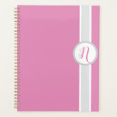 Hübscher rosa Monogramm-Planer Planer (Vorderseite)