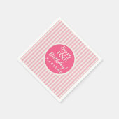 Hübscher rosa Pastellstreifen 70. Geburtstag Serviette (Ecke)