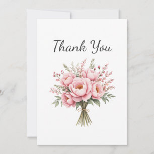 Hübscher rosa Pfingstrosen-Blumenstrauß Dankeskarte