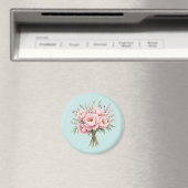 Hübscher rosa Pfingstrosen-Blumenstrauß Magnet (In Situ (Geschirrspüler))