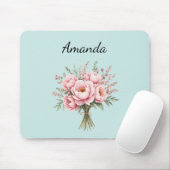 Hübscher rosa Pfingstrosen-Blumenstrauß Mousepad (Mit Mouse)