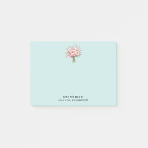 Hübscher rosa Pfingstrosen-Blumenstrauß Post-it Klebezettel