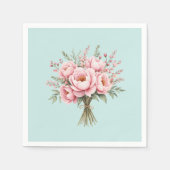 Hübscher rosa Pfingstrosen-Blumenstrauß Serviette (Vorderseite)
