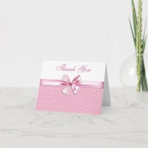 Hübscher rosa Polka-Punkt danken Ihnen Dankeskarte