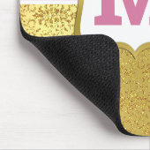 Hübscher Rosa Princess Glitzer Dots & Gold Mousepad (Ecke)