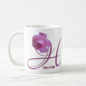 Hübscher Rosa Rosa Blütenname Kaffeetasse (Links)