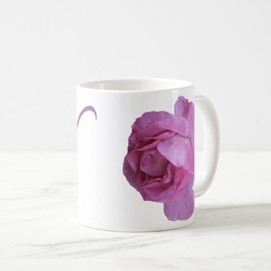 Hübscher rosa Rosa Blütenname Kaffeetasse (VorderseiteRechts)