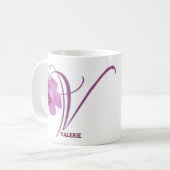 Hübscher rosa Rosa Blütenname Kaffeetasse (Vorderseite Links)