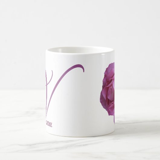 Hübscher rosa Rosa Blütenname Kaffeetasse (Mittel)