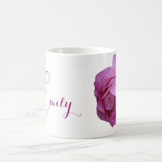 Hübscher Rosa Rosa-Blütenname Kaffeetasse (Mittel)
