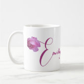 Hübscher Rosa Rosa-Blütenname Kaffeetasse (Links)