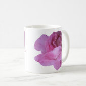 Hübscher Rosa Rosenblütenname Kaffeetasse (VorderseiteRechts)