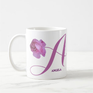 Hübscher Rosa Rosenblütenname Kaffeetasse