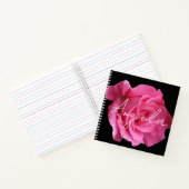 Hübscher Rosa Rosenblütenname Notizblock (Innenseite)