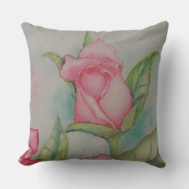 Hübscher rosa Rosewatercolor-Pastell CricketDiane Kissen