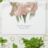 Hübscher Rosa-Ruffled Iris Botanischer Stil Geschirrtuch (Gefaltet)