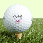 Hübscher rosa Schmetterling mit individuellen Name Golfball