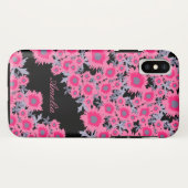 Hübscher, rosa, schwarzer Damast, iPhone-Gehäuse Case-Mate iPhone Hülle (Rückseite (Horizontal))