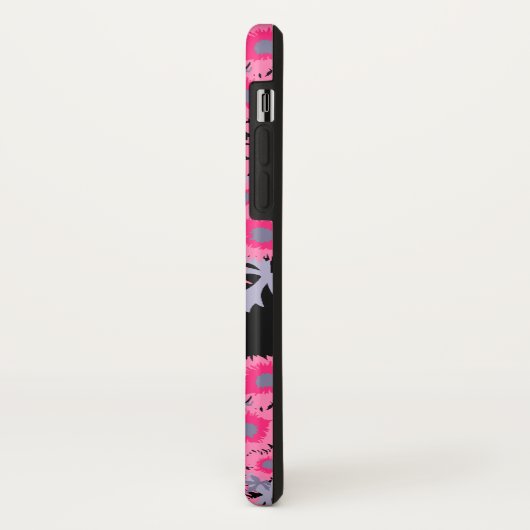 Hübscher, rosa, schwarzer Damast, iPhone-Gehäuse Case-Mate iPhone Hülle (Hinten/Links)