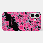 Hübscher, rosa, schwarzer Damast, iPhone-Gehäuse Case-Mate iPhone Hülle (Rückseite (Horizontal))