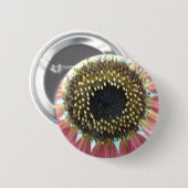 Hübscher rosa Sonnenblumenknopf Button (Vorne & Hinten)