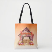 Hübscher rosa Stall und Pumpkins Orange Halloween Tasche (Vorderseite)