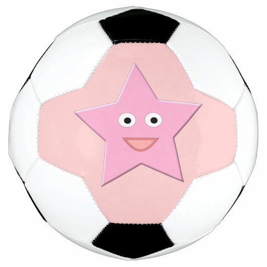 Hübscher rosa Star-Fußballball Fußball (Vorderseite)
