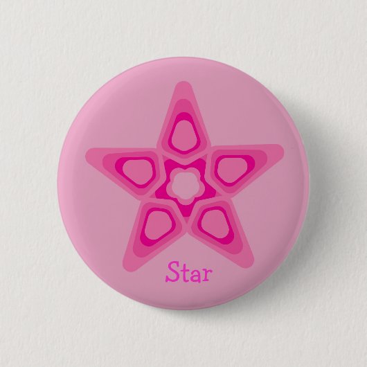 Hübscher rosa Stern Button (Vorderseite)