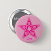 Hübscher rosa Stern Button (Vorne & Hinten)