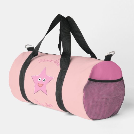 Hübscher rosa Stern Gemustert Duffle Bag (Rechte Ecke)