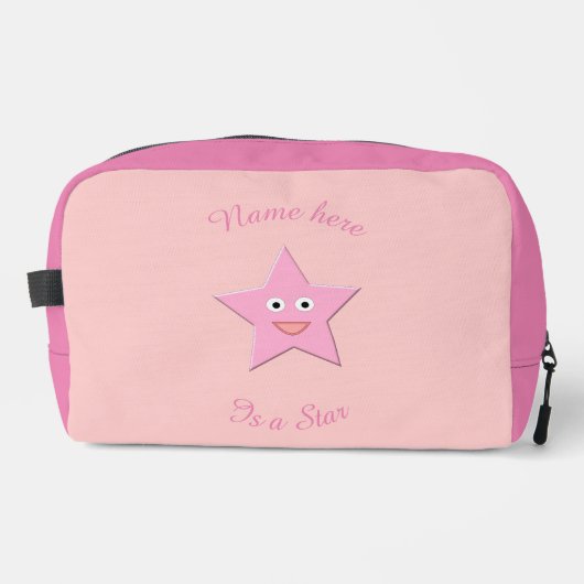 Hübscher rosa Stern Gemustert Waschbeutel (Vorderseite)
