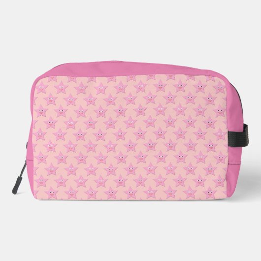 Hübscher rosa Stern Gemustert Waschbeutel (Rückseite)