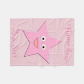 Hübscher rosa Stern, Vliesschwarz Fleecedecke (Vorderseite (Horizontal))