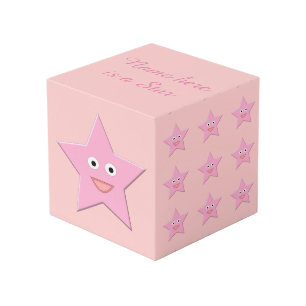 Hübscher rosa-Sterne-Zoll-Foto Würfel