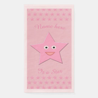Hübscher rosa-sterner Papierkorb Napkins Serviette
