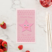 Hübscher rosa-sterner Papierkorb Napkins Serviette (Beispiel)